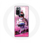 Coque pour Xiaomi Redmi Note 10 Pro Formule 1 Sergio P&eacute;rez Pilote de F1 Rose