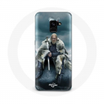 Samsung Galaxy A8 Plus Vikings Series 6. hooaja &uuml;mbris Ragnar Lothbroki logo V Sword Grey Broui taust