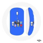 Juhtmeta hiir BTS BT21 Tata Chimmy Cooky Rj Koya Shooky And Mang Play muusika sinine taust
