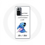 Coque pour Xiaomi Redmi Note 10 Pro Lilo et Stitch Ohana Citation Blanc