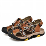 Meeste nahast suured v&auml;lissandaalid libisemiskindlad, kulumiskindlad hingavad moodsad v&auml;listingimustes kasutatavad rannasandaalid 38 must