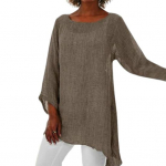 Mugav s&uuml;gispluus Lady pikkade varrukatega T-s&auml;rk avara &uuml;laosaga 2XL khaki