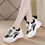 Isa kingad Naiste sisep&uuml;ksid Moodsad jalan&otilde;ud paksu p&otilde;hjaga lift Wild Uus kevad K&otilde;rgust suurendav sisetald vabaaja spordijalatsid valged kingad 35 must