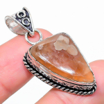 Natural Orange Aventurine Gemstone 925 Sterling Silver Pendant 1.77 m1t41