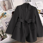 Uus roheline bleiserjakk naiste stiilis Slim Fit Waist mantel S must