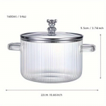 1 komplekt klaasist k&ouml;&ouml;gin&otilde;ud 54 oz l&auml;bipaistvast klaasist pott klaaskann Potpurri keedupott kaanega lihtsalt k&auml;epidemed, mis on valmistatud ahjust mikrolaineahjust ja n&otilde;udepesumasinast 54.1oz Soup Pot With Lid