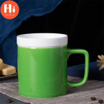 Keraamiline teekruus Lihtne kohvitass k&uuml;psisekaane ja filtriportselanist lillelise teetassiga Kontori joogin&otilde;ud