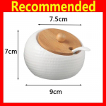 Puidust kaanega keraamilised maitseainepurgid Soolatopsid K&ouml;&ouml;gitarbed Valge v&uuml;rtsika lusikakomplekt Valge suhkrukarp