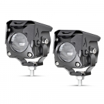New car and motorcycle LED spotlight headlights two-color small steel cannon high and low beam LED car lights 12-80V waterproof