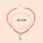 Suvine Bohemian Vacation Style Shell ripats t&uuml;rkiissinine Sea Star Rice Pearl kaelakee, mis sobib kingituseks naistele ja t&uuml;drukutele