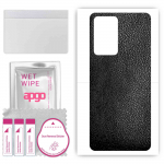 apgo Protective Skin Sticker for the back compatible with Oppo Reno7 A, Wrap Film, Foil, Vinyl - Pattern Black Leather