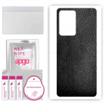 apgo Protective Skin Sticker for the back compatible with Xiaomi Civi 2, Wrap Film, Foil, Vinyl - Pattern Black Leather