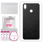 apgo Protective Skin Sticker for the back compatible with Cubot R19, Wrap Film, Foil, Vinyl - Pattern Black Honeycomb