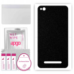 apgo Protective Skin Sticker for the back compatible with Xiaomi Redmi 4A, Wrap Film, Foil, Vinyl - Pattern Matte Black