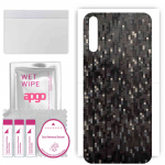 apgo Protective Skin Sticker for the back compatible with Huawei Y8p, Wrap Film, Foil, Vinyl - Pattern Carbon Black Pixel