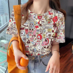 Suvine naiste T-s&auml;rk Funny Animal 3D Prindiga Suured r&otilde;ivad Moodsad kaelusega vabaaja l&uuml;hikeste varrukatega pullover Naiste T-s&auml;rgid 5XL