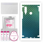 apgo Protective Skin Sticker for the back+sides compatible with Huawei Y6p, Full Wrap Film, Foil, Vinyl - Pattern Carbon Chameleon CAKA1
