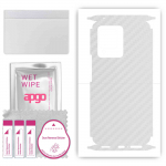apgo Protective Skin Sticker for the back+sides compatible with Vivo S12 Pro, Full Wrap Film, Foil, Vinyl - Pattern Transparent Carbon