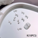 10 tk Nail Art Charms 3D Bow Nail Art Ehted sulamist kikilips Kuld S&auml;ravad k&uuml;&uuml;nte aksessuaarid Salongi manik&uuml;&uuml;ri kingitus