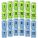 24 TK Jalgpalli vestid Kiiresti kuivavad jalgpallis&auml;rgid Noorte sport Skrimm Korvpallimeeskonna treening taevasinine v&auml;rv/roheline