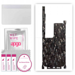 apgo Protective Skin Sticker for the back+sides compatible with Samsung Galaxy S21 Ultra 5G, Full Wrap Film, Foil, Vinyl - Pattern Carbon Black Pixel