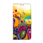 V&auml;rviline Flower Vine Dragonfly Pattern PU nahast raamatu&uuml;mbris iPhone'ile Samsung Huawei Honor Google Redmi Xiaomi LG Motorola Sony Nokia Oneplus Oppo Apple iPhone 15 Plus