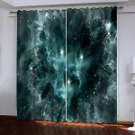 Lahedad Sinised Lillad T&auml;histaeva Kardinad 2 Paneeli Linnutee T&auml;histaeva Kuu Kardinad Lastetuba Magamistuba Elutuba K&ouml;&ouml;gi Dekoratsioon Kardinad (50Wx50H)x2(CM)&Rod Pocket