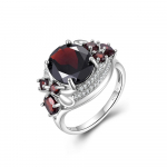 Kerge luksuslik suurep&auml;rane pruudi S925 h&otilde;bes&otilde;rmus naistele Naturaalsest granaadist elegantsed ehted kihlusettepaneku aastap&auml;evakingitus US RING SIZE:7# punane