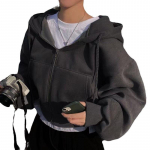 6 v&auml;rvi soliidne t&otilde;mblukuga ja n&ouml;&ouml;riga kapuuts, vabaaja pikkade varrukatega pusa taskuga, naiste riided M