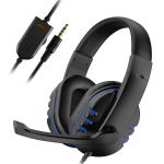 K&otilde;rvaklapid 3,5 mm Juhtmega m&auml;ngupeakomplekt K&otilde;rvaklapid Muusika PS4 jaoks Play Station 4 M&auml;ng PC Vestlusarvuti mikrofoniga 1 PCS sinine