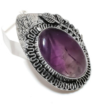 Natural Sage Amethyst Gemstone 925 Sterling Silver Jewelry Pendant 1.85 g4m09