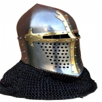 Armour Knighti kiiver &ndash; lahinguvalmidus koos kettpostidetailidega SCA LARP Combat Knight Cosplay jaoks