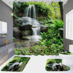 4 tk maastiku seeria du&scaron;ikardinate komplektid vannitoa jaoks libisemiskindlad vannitoavaibad kaas WC kate vannimatt 4Pcs