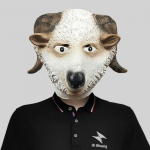 Loomade mask Halloween Party maskeraadi latekspeakatted one size tume khaki v&auml;rv/valge