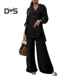 2 tk/komplekt Naiste s&auml;rgip&uuml;kste komplekt, &uuml;hev&auml;rviline, alla keeratav krae, pikk varrukas, keskmise pikkusega &uuml;laosa lai jalg Elastne v&ouml;&ouml;koht lahtised p&uuml;ksid reisimiseks riided pluus XL kollane