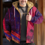 Meeste retroprinteriga jakk Meeste kevadine ja s&uuml;gisene vabaaja trendi lukuga kapuutsiga jakk XXXXXL