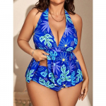 Naiste Sinine Bikiini Seksikas K&otilde;rge V&ouml;&ouml;kohaga Ujumiskost&uuml;&uuml;m Ranna Ujumisriided Naissoost Suvine Ujumisriie 4XL 4XL