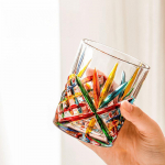 1 tk Itaalia vitraažist reljeefne v&auml;rviline joogitass kohvikruus s&auml;delev s&auml;delev viskiklaas erinevate jookide ja veinide jaoks 201-300ml