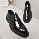 Uus meeste kleit Nahast kingad Luksuslik mood peigmehe pulmakingad Meeste itaalia stiilis Oxfordi kingad 38 valge