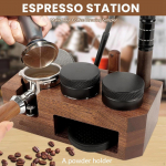 Kohvialus Espresso tampimisjaam Universaalne libisemiskindel puidust alus fits 51mm 54mm