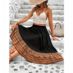 Naiste etnilises stiilis suur seelik t&uuml;druk S must