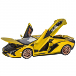 1/18 Lambor Auto Mudel Sulamist Valatud Poiste M&auml;nguasi SIAN FKP37 Superauto K&otilde;rge Simulatsioon 4 Ust Avanevad Valgustusega Kogud Laste M&auml;nguasi kollane