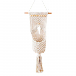 DIY k&auml;sitsi valmistatud tutt Makraame seinavaibast seinariiul Puu-k&ouml;&ouml;giviljade v&otilde;rkkott Boho puuvillase k&ouml;iega kootud taimeriide seinakaunistus 60X30cm