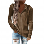 Naiste mood, massiivne t&otilde;mblukuga, vabaaja pikkade varrukatega kapuutsiga kampsun L armee roheline v&auml;rv