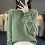 Ka&scaron;miirkampsun Naiste sviiter s&uuml;gis- ja talvevillane moodne O-kaelusega s&uuml;gisene soe pullover top M gray