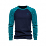 S&uuml;gis Talv Meeste Aluss&auml;rk Slim Fit Raglaanvarrukatega Patchwork O-kaelusega Pullover Veniv Pikkade Varrukatega Keskmise Pikkusega Fitness Trenn Igap&auml;evaseks Kandmiseks S&auml;rk XL tumesinine v&auml;rv