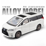 1/18 Lexus LM300 MPV Sulamist Automa Mudel Diecasts Metallist Kaubikud Automa Mudel Simulatsioonheli ja valgus Laste M&auml;nguasi Kingitused valge