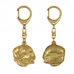 Dogue de Bordeaux, French Mastiff, Bordeauxdog I - Gilded key ring with dog, handbag decoration, luxury accessory by Art-Dog brand