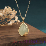Roheline nefriit lootose ripats, kristall, naiste kaltsedoni ehted, amulett, kingitused, v&otilde;lu 925 h&otilde;bedane mood, looduslik tsirkoon Hiina kaelakee 45cm