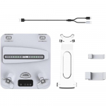 Jahutusaluse kontrolleri laadija dokkimisjaam koos peakomplekti klambriga k&otilde;rvaklappide korraldajatega PS5/PS VR2 k&auml;epidemega laadimisaluse juhtpuldi laadija jaoks 28.2*6.8*27.7cm valge